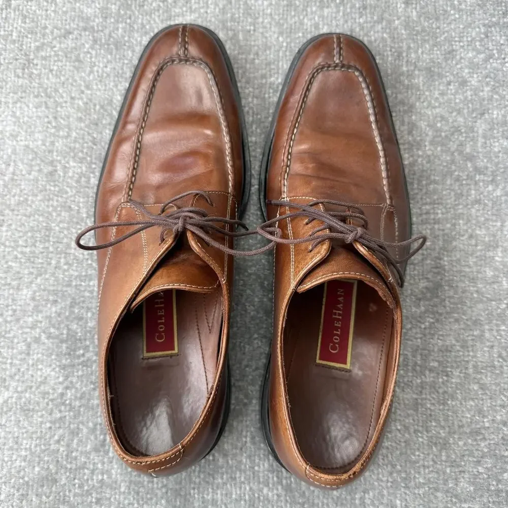 Cole Haan Shoes Mens Size 9.5 Brown Oxford Dress Air Apron Toe Leather